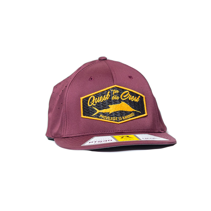 maroon and gold hat